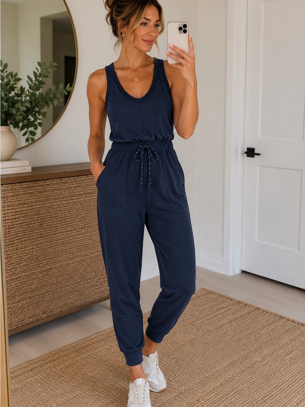 Zella Live In Jogger Jumpsuit – Size Medium — Navy